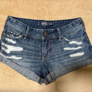 Denim Blue Distressed Women's Shorts